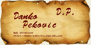 Danko Peković vizit kartica